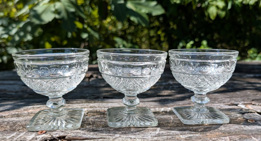 Imperial Glass Ohio Tradition Clear Champagne Sherbet Glass Set of 3